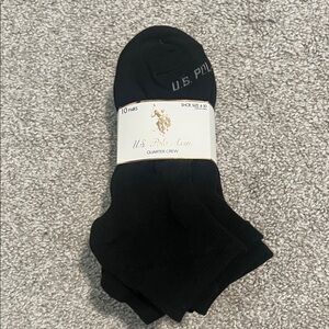 U.S. Polo Assn. Women's Black Quarter Crew Socks - 10 Pack